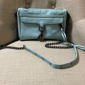 REBECCA MINKOFF crossbody, mint with gunmetal tone hardware